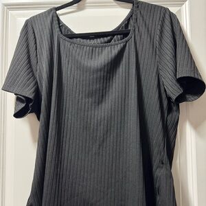 SHEIN Frenchy Plus Square Neck Rib Knit Tee